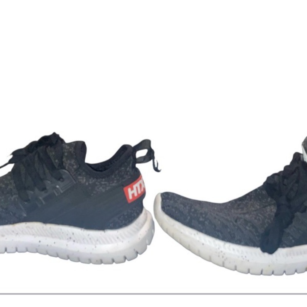 HTMen's Athletic Shoes HT Black White Speckled Sole Lace Up